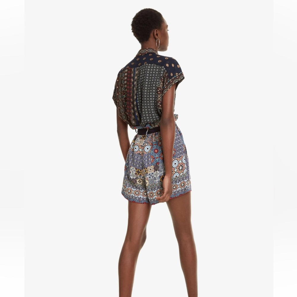 DESIGUAL Patterned loose fit blouse AZHAR SHIRT Aztec print - Picture 6 of 13